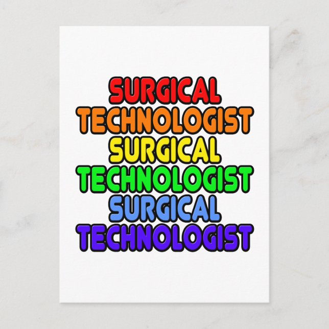 Rainbow Surgical Technologist Postcard (Front)