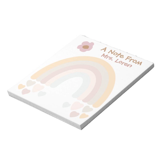 Rainbow Sweet Boho teachers  Notepad (Rotated)