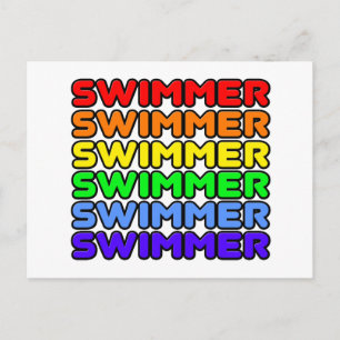 Rainbow Swimmer Postcard
