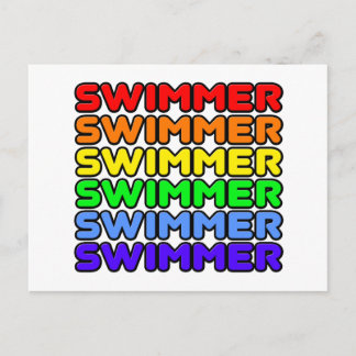 Rainbow Swimmer Postcard