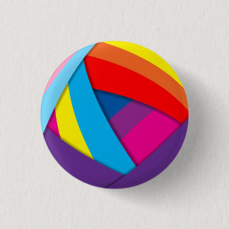 Rainbow swirl 3 cm round badge
