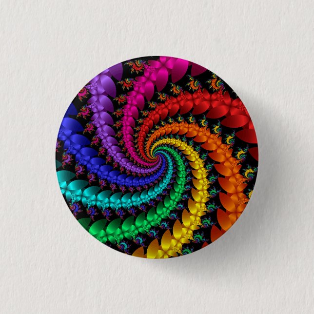 Rainbow Swirl -  3 Cm Round Badge (Front)