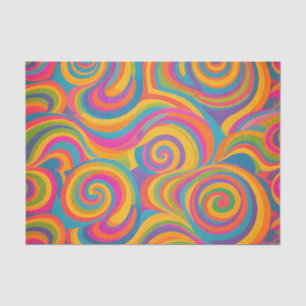 Rainbow Swirl Abstract Vibrant Energy Tissue Paper