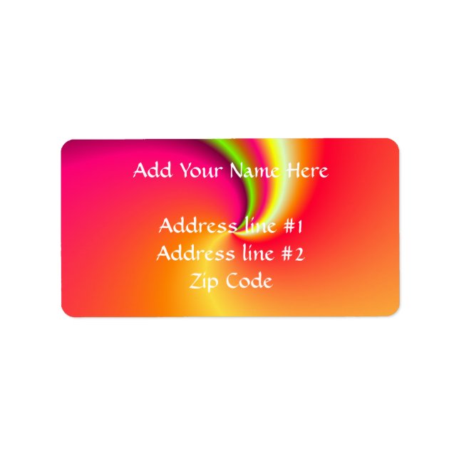 Rainbow Swirl Background Label (Front)