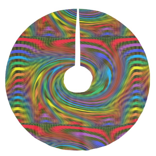 Rainbow Swirl Brushed Polyester Tree Skirt (Front)