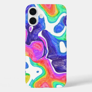 rainbow swirl iPhone 16 plus case