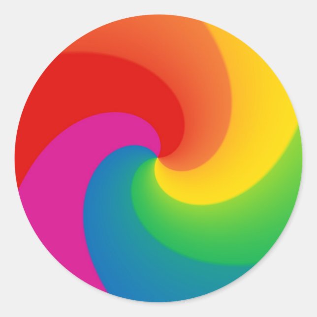 Rainbow Swirl Classic Round Sticker (Front)