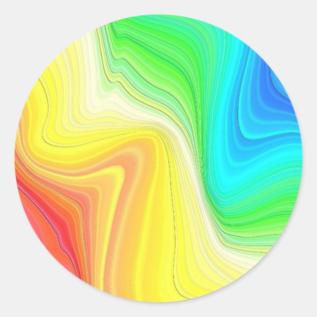 Rainbow Swirl Classic Round Sticker (Front)