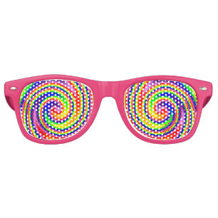 Rainbow Swirl Colourful Cheerful Fun Artistic Retro Sunglasses