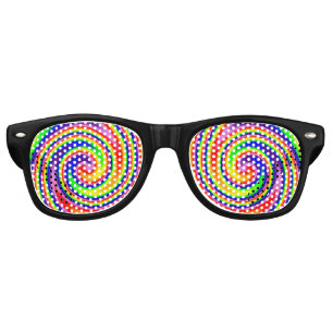 Rainbow Swirl Colourful Cheerful Fun Retro Sunglasses