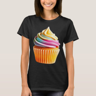 Rainbow Swirl Cupcake with Colorful Wrapper T-Shirt