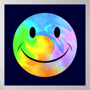 Rainbow Swirl Face Poster