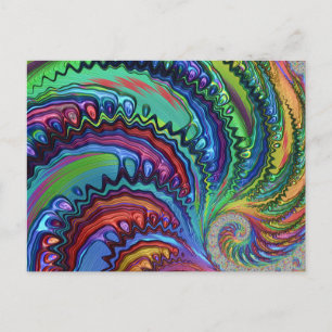 Rainbow Swirl Fractal Postcard