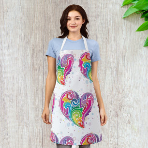 Rainbow Swirl Heart Apron