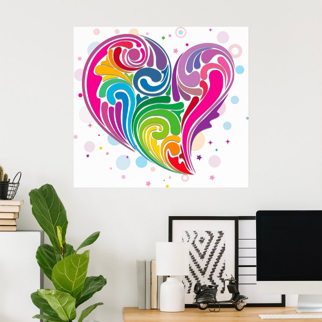 Rainbow Swirl Heart Poster (Creator Uploaded)