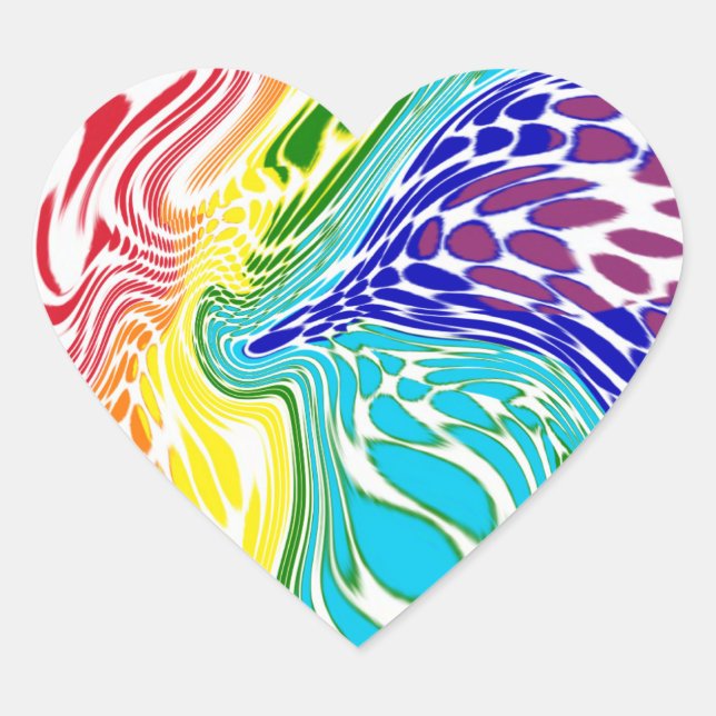 Rainbow Swirl Heart Stickers (Front)