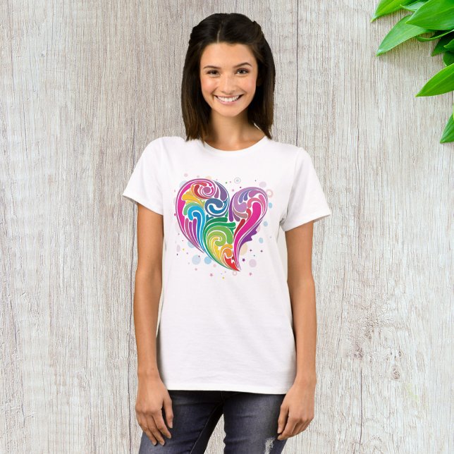 Rainbow Swirl Heart T-Shirt (Creator Uploaded)