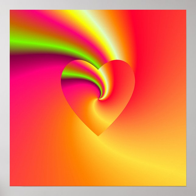 Rainbow Swirl Love Heart Poster (Front)