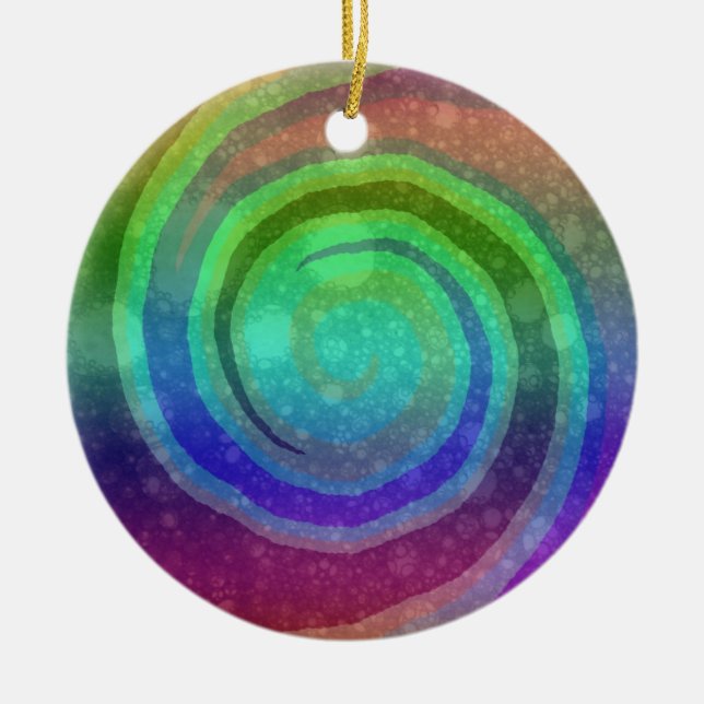 Rainbow Swirl Ornament (Front)