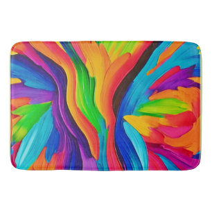 Rainbow Swirl Painting Bath Mat
