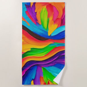 Rainbow Swirl Painting Beach Towel
