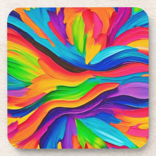 Rainbow Swirl Painting Coaster