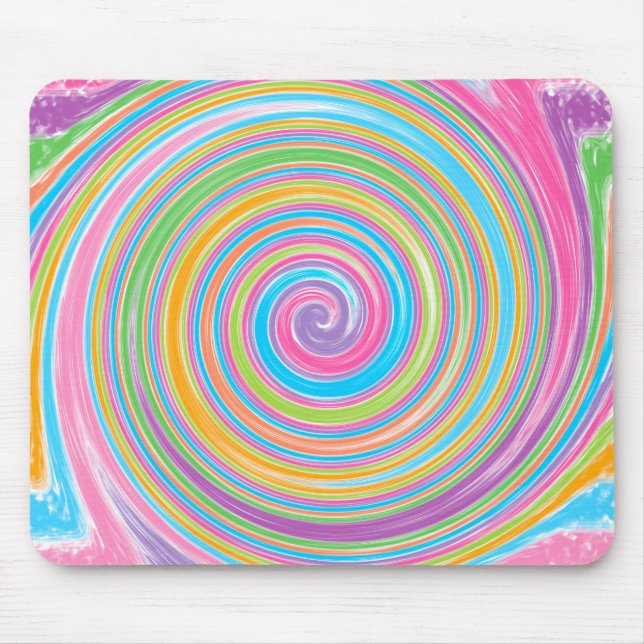 Rainbow swirl pattern     mouse pad (Front)