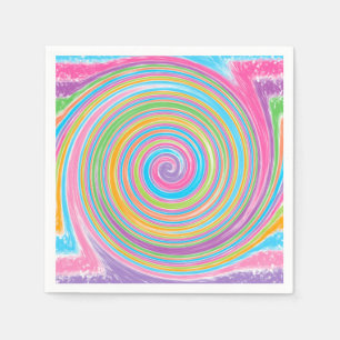 Rainbow swirl pattern napkin