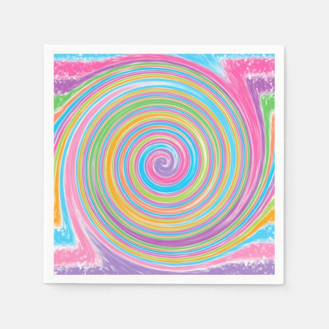 Rainbow swirl pattern  napkin (Front)