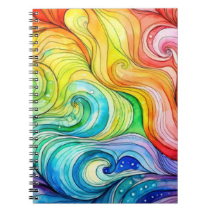 Rainbow Swirl Pattern Notebook