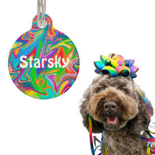 Rainbow Swirl Pet Tag