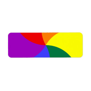 Rainbow Swirl Return Address Label