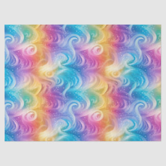 Rainbow Swirl Stardust Decoupage Tissue Paper
