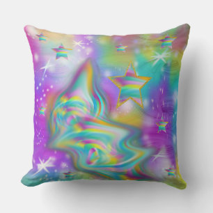Rainbow Swirl & Stars Cushion