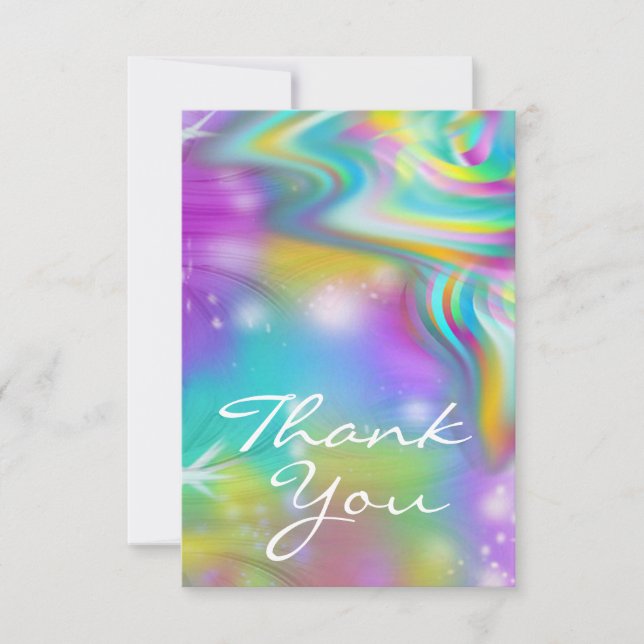 Rainbow Swirl Thank You Card (Front)
