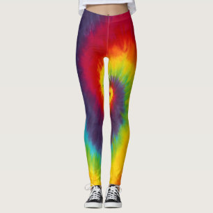 Rainbow Swirl Tie Dye Groovy Cool Colourful Leggings