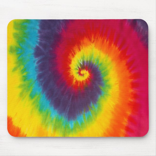 Rainbow Swirl Tie Dye Groovy Cool Colourful Mouse Pad (Front)