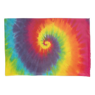 Rainbow Swirl Tie Dye Groovy Cool Colourful Pillowcase