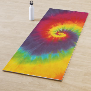 Rainbow Swirl Tie Dye Groovy Cool Colourful Yoga Mat