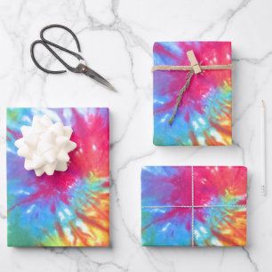 Rainbow Swirl Tie-Dye Wrapping Paper Sheet