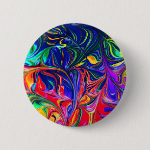 Rainbow Swirl Trippy Glow Stick 6 Cm Round Badge