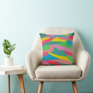 Rainbow Swirls Abstract  Cushion