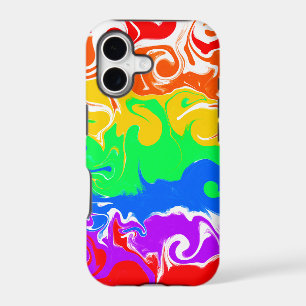 Rainbow Swirls Abstract Fluid Art