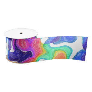 Rainbow Swirls Bath  Satin Ribbon