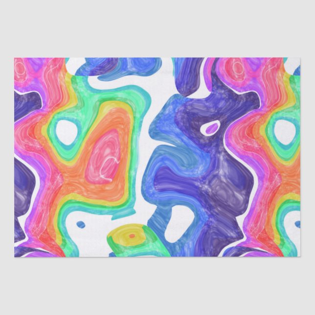 Rainbow Swirls Bath  Tissue Paper (Front)