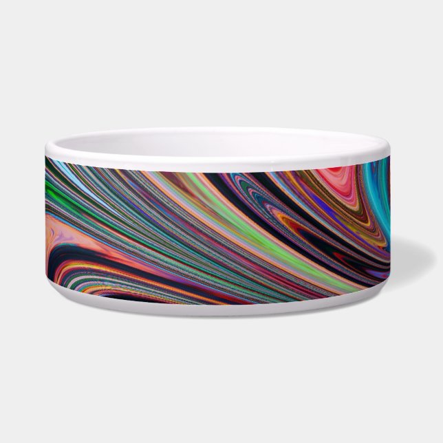 rainbow swirls cat food bowl (Front)