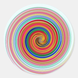 Rainbow Swirls Classic Round Sticker