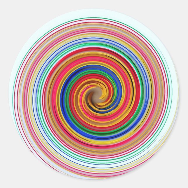 Rainbow Swirls Classic Round Sticker (Front)