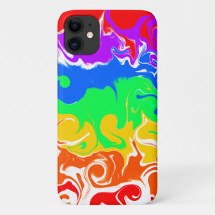Rainbow Swirls Colourful Fluid Art iPhone 11 Case