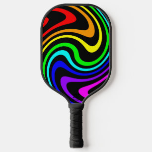 Rainbow Swirls Pickleball Paddle